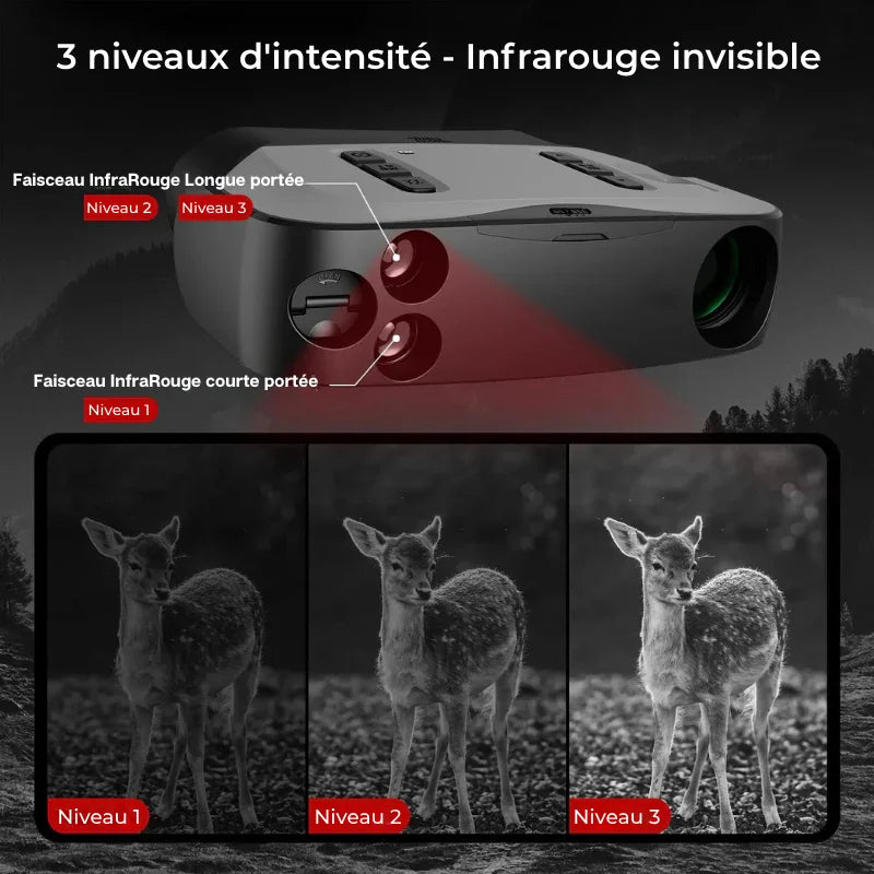 Jumelles de Vision Nocturne Infrarouge Léopard® – Grossissement X40 et portée 500m - KALPANA