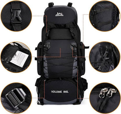 Sac de Trekking 90L – Grande Capacité | Randonnée Montagne & Nature - KALPANA